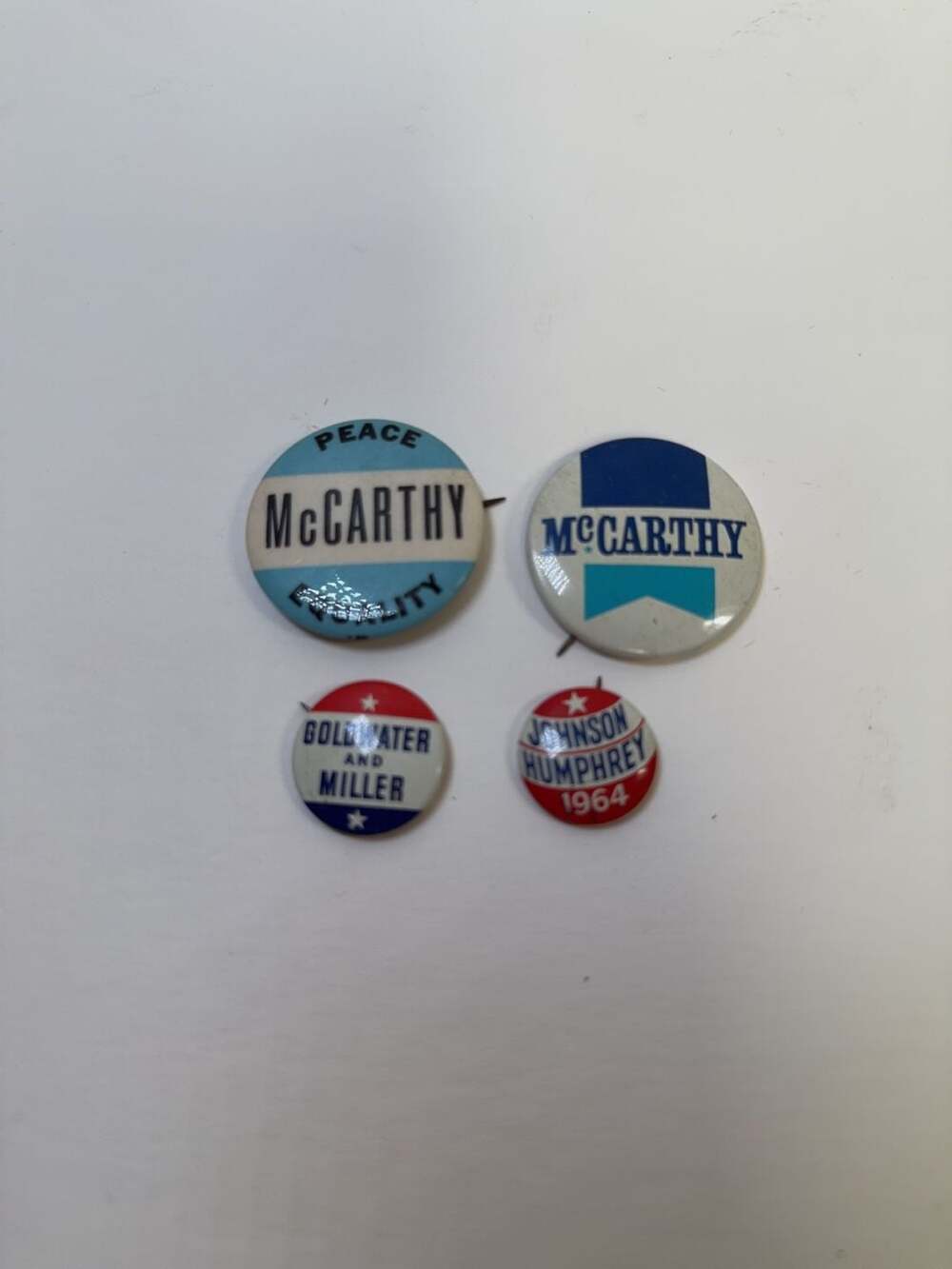Vintage 1964 Political Campaign‎ Pinback Button Lot (4 Buttons)